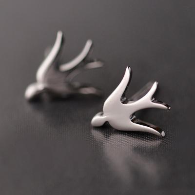 China 925 Sterling Silver Cute Swallow Stud Earrings For Women Sterling Silver Jewelry Fashion Earrings for sale