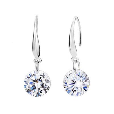 China Cute Simple Luxury 925 Silver Earring For Woman With CZ Zircon Fashion Jewelry Gift Wedding Party Drop Earrings for sale