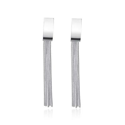 China Vintage 925 Sterling Silver Long Geometry Earrings For Women 2021 New Design Jewelry Drop Earrings for sale