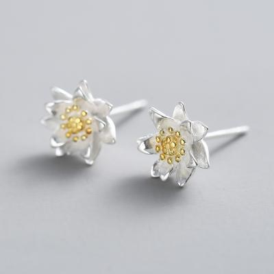 China New Trend Personality Lady FASHIONABLE 925 Sterling Silver Flowers Stud Earrings For Women Fashion Jewelry 2021 for sale