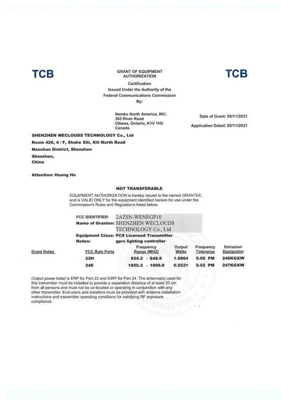 FCC - Weclouds Technology Co., Ltd.