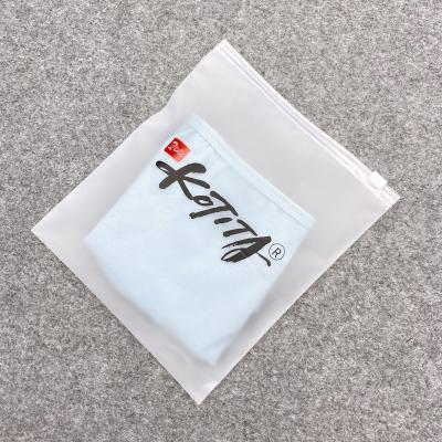 China Zipper Moisture Proof Frosted Bag With Own Logo Custom Logo Poly Packaging Bag Clothing Zipper Bag for sale