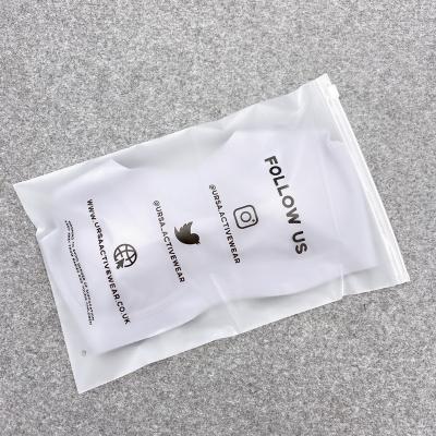 China OEM Custom Biodegradable Frosted Moisture Proof Zip Lock Packaging Bag Matte Waterproof Zipper Zipper Plastic Bag For Clothing for sale