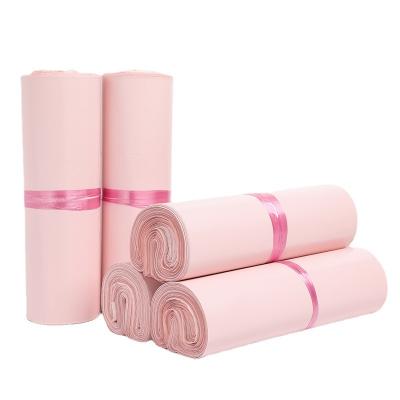 China Moisture Proof Customize Cute Light Pink Matte Polyethylene Mail Bag For Eyelashes And Poly Wig Packing Pink Mailers Mailing Bags for sale