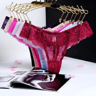 China Sexy thong g - lingerie panties beautiful women antibacterial lace back ladies t string underwear panties brief for sale