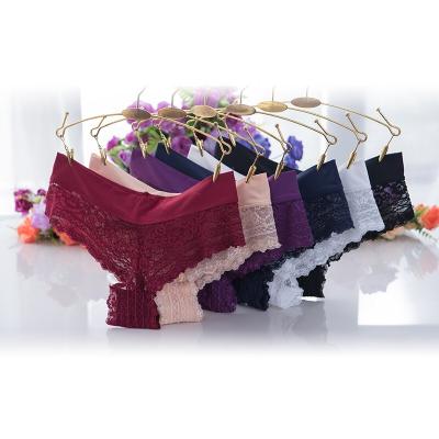 China Selling ladies brief low-waist lace upper small sexy antibacterial T thong breathable back panties for sale