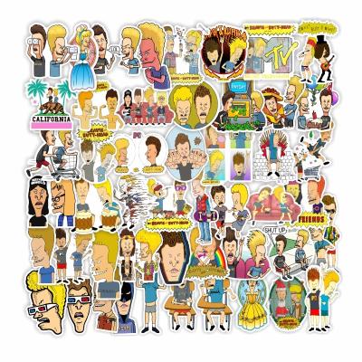 China Suitable for Large Surfaces 50 Pcs Sweet American Cartoon Head Spoof Reusable Cartoon Sticker Skateboard Helmet Computer Sticker for sale