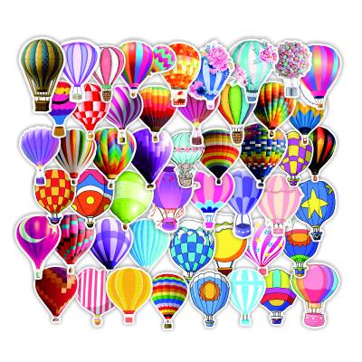 China Suitable for Smooth Surfaces 50 Pcs Smooth Surfaces 50 Pcs Cartoon Air Balloon Sticker Helmet Phone Case Romantic Hot Reusable Skateboard Sticker for sale