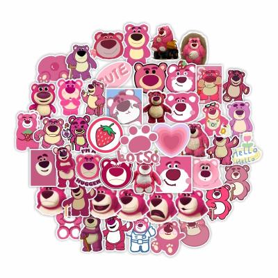 China Suitable for surfaces 50 pcs strawberry smooth bear waterproof sticker decoration luggage computer phone case cartoon sticker for sale