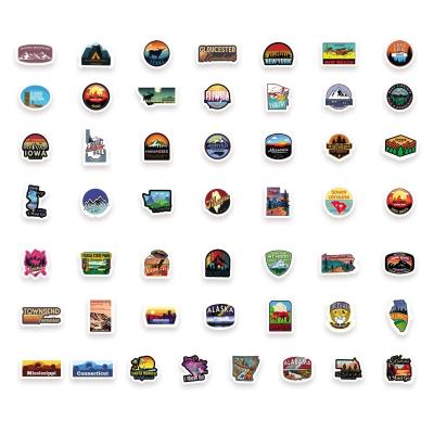 China Suitable For Smooth Surfaces 50 Pcs Florida USA States Holiday Decoration Die Cut Stickers PVC Sticker for sale