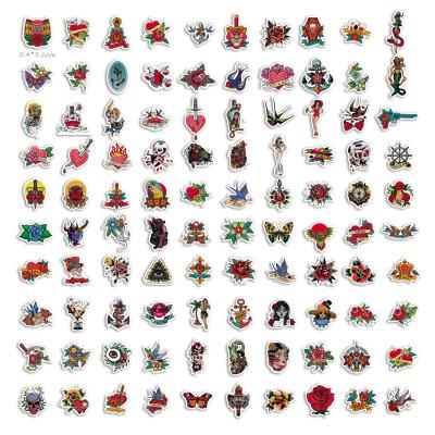 China Suitable for 50Pcs Soft Surfaces Waterproof PVC Tattoo Stickers for Laptop Motorcycle Skateboard Luggage Decal Toy Stickers for sale