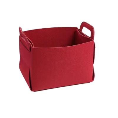 China Felt Viable Folding Non-woven Single Bag Storage Basket Storage Bag Snacks Toys Sundries Large Capacity Storage Bag for sale