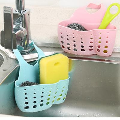 China Viable Adjustable Type Plastic Sink Basket Kitchen Drain Content Holder Faucet Sponge Holder Hanging Hanging Organizer for sale