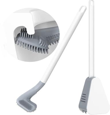 China NEW Sustainable Tpr Golf Toilet Sweep Seamless Soft Wall Mounted Silicone Cleaning Brush Bathroom Brush With Holder for sale