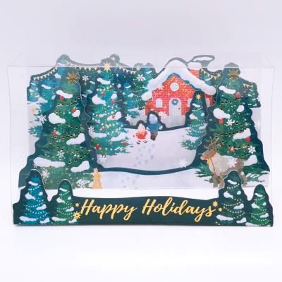 China Custom Festive Europe Christmas Tree Pop Up Card - 3D Card, Christmas Pop Up Card, Holiday Greeting Gift Card for sale