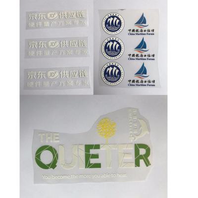 China Waterproof Custom Clothing Vinyl Labels Heat Transfer Silicone Hot Stamping Stickers For Fabrics Cotton for sale