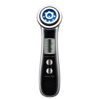 China Red Vibration Current Massager Anti-Puffiness Instrument EMS RF Anti-Puffiness Skin Phototherapy Compact Radio Frequency Collagen RF Beauty Massager for sale