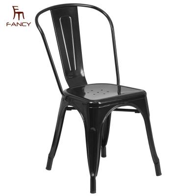 China Popular Cheap Price Morden Restaurant Vintage Industrial Dining Chair Powder Coating Commercial Furniture Metal Chair for sale