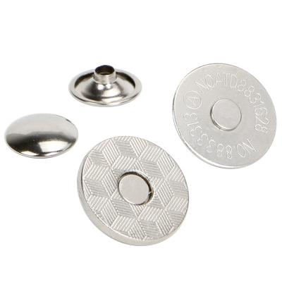 China Wholesale Eco-friendly Strong 18mm Metal Hardware Magnetic Purse Button Accessories 10mm 14mm With Rivet For Bag for sale