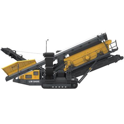 China CLG LM-S48 117hp ore mining machine tracked mobile surveying plant with 7.5 m3 feed hopper for sale