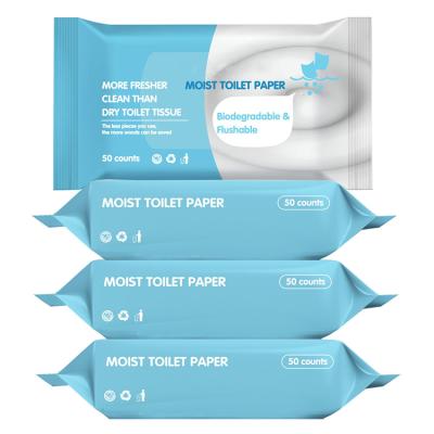 China Flushable Wet Pocket Price Promotion Disposable Cleaning Tissue Eco-Friendly Wet Toilet Paper for sale