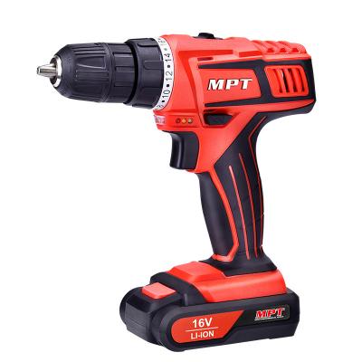 China MPT 10mm Rechargeable Cordless Drill Li-ion Battery 0-1450r/min MCDT1626.B2 Mini 50-60Hz Multifunction Wood Li-ion 16V Household Woodworking MCDT1626.B2 for sale