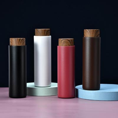 China New Design Wood Grain Lid Stainless Steel PORTABLE Tea Thermos for sale