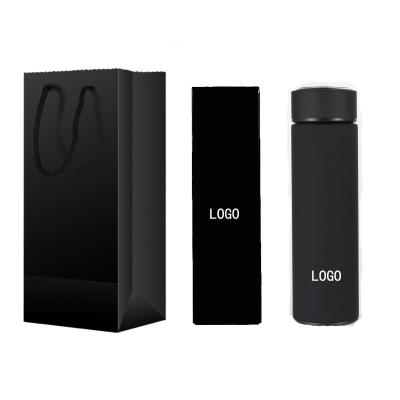 China Business Men Water Cups Customized Luxury Black Frosted Insulated Practical Thermos Gifts for sale