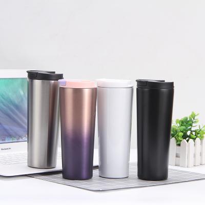 China PORTABLE Car Coffee Clamshell Cup 304 Stainless Steel Double Wall Straight Coffee Tumbler With Customization LOGO for sale