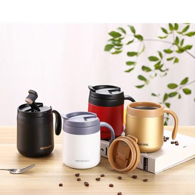 China PORTABLE Printing LOGO Office Mugs Stainless Steel Coffee Cups With Handles for sale