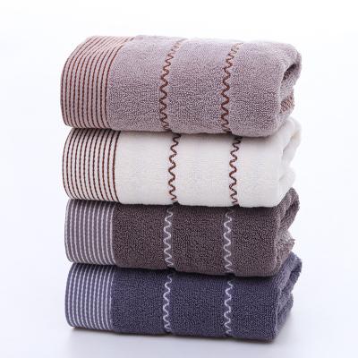 China Sustainable Cotton Towel Manufacturers Adult Face Wash Household Thickening Daily Necessities Water Pattern Cotton 32 Strands Towel for sale