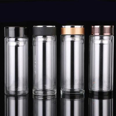 China Wholesale Cheap Glass Tea Cup Double Wall Glass Stocked Bottle With Longer Filter for sale