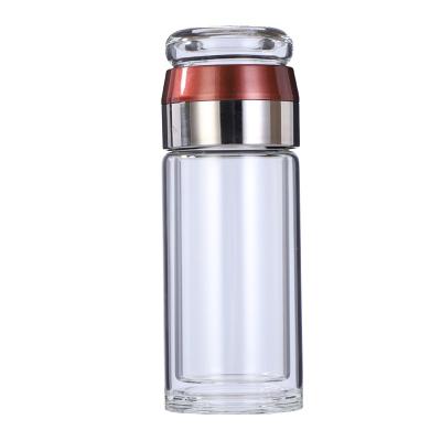 China New Stain Stored Tea Maker Frosted Lid Tea Water Separation Business Glass Simple Gift Insulated Bottle With LOGO for sale