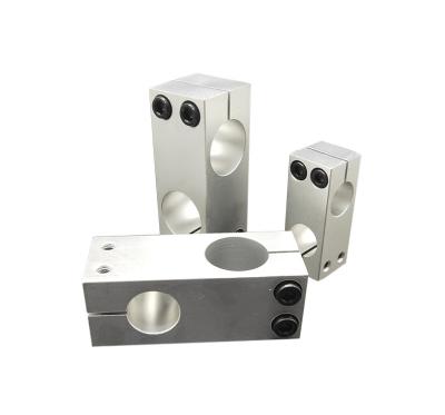 China 1PC Hotels Pillar Clamp Vertical Fixed Diameter Aluminum Alloy Optical Axis Cross Block Steel Pipe Clamping Bracket for sale