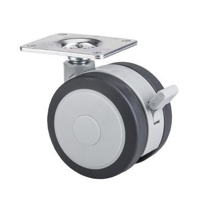 China Factory Friendly ECO TPR Furniture Medical Casters Top Plate 3 Inch 51mm*41mm 65mm*55mm 61.4mm 50kg 72mm Top 87mm With Brake for sale