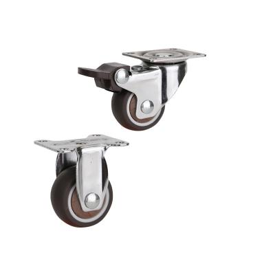 China Furniture MINI RUEDA 1 Inch Tiny Shopping Cart Wheel Trolley Swivel Caster Wheels TPR Small Wheel Loaders Mini Caster With Brake for sale