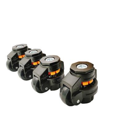 China Factory 250kgs Nylon Wheel Leveling Wheel 4pcs Set Box Heavy Duty Caster Adjustable Racing GD60F 58*58mm Black Swivel Plate Casters for sale