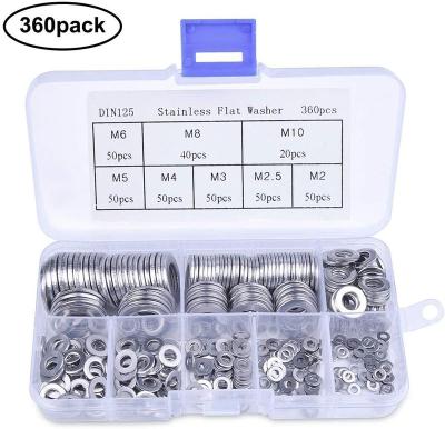 China 360/180pcs Stainless Steel Gasket 360/180pcs Stainless Steel Gasket Gasket M2 M2.5 M3 M4 M5 M6 M8 M10 Sump Plug Sealing Solid Oil For General Seal Ring Repair Set for sale