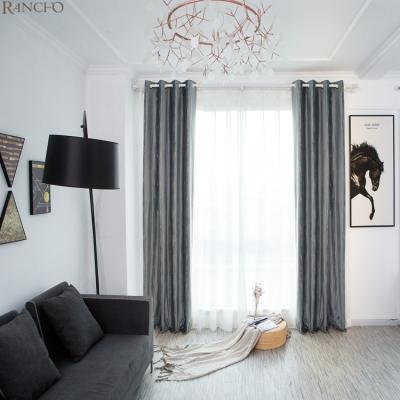 China Blackout Velvet Blackout Window Plain Blackout Curtain Fabric Blackout Curtain Panels For Living Room for sale