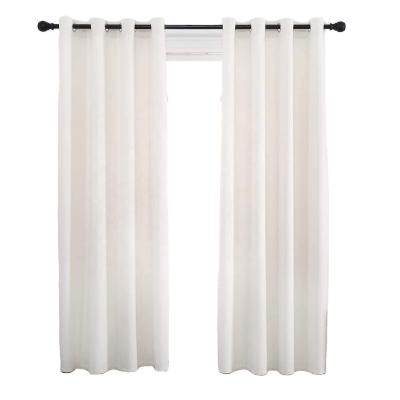 China Customized Blackout Blackout Blackout Later Size White Velvet Curtain Single Curtain Grommet Velvet For Living Room for sale