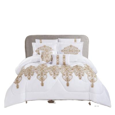 China Custom 100% Nondisposable Cotton Duvet Cover Home Comforter Sets Luxury Bedding Comforters Embroidery Bedding Set for sale