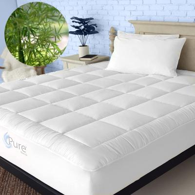 China Eco-friendly high quality bamboo mattress pad 100%bamboo shell fabric with 100%bamboo filling mattress topper for bedroom for sale