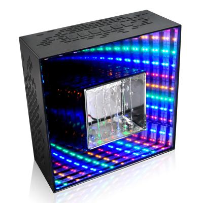 China 3D Infinity Mirror LED Flashing Light Cool Blue Tooth Water Dancing Colorful Fountain Speakers for sale