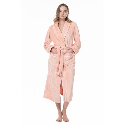 China Autumn Winter Solid Luxury Knee Length Bathrobe QUICK DRY Women Fashion Casual Soft Ladies Bathrobe for sale