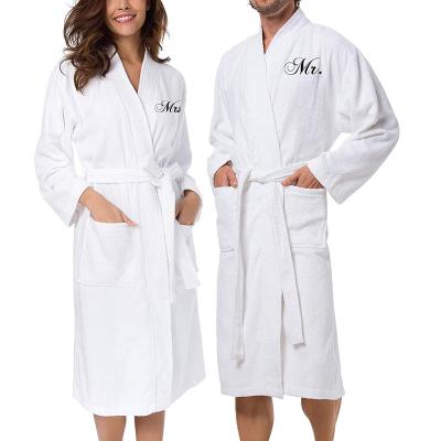 China QUICK DRY Women Robe 100% Cotton Beach Spa Bathrobe Set Unisex Luxury Hotel Terry Bathrobe White for sale