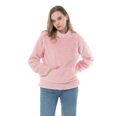 China Winter Fluffy Empty QUICK DRY Fuzzy Thick Custom Women Loungewear Warm Gym Sweater Sweatshirt for sale