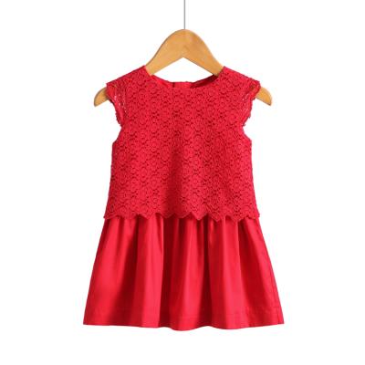 China Birthday Party Wear Kids Breathable Even Red Dress For Baby Girl Clothing Costume for sale