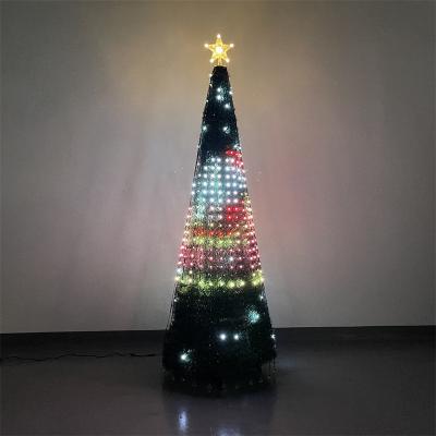 China Chistmas Day RGB APP control music synchronization RGB bluetooth APP smart control led light Christmas tree advertising lights for sale