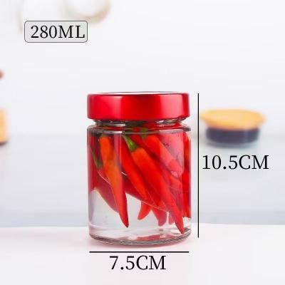 China Hot Selling Small Food Bottle Glass Jar With Lid Food Canisters 250ml 350ml 500ml 750ml Custom Packing for sale