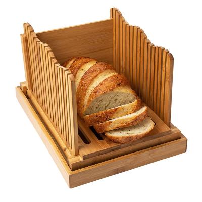 China Toast Slicer Slice Small Thickness Adjustable Folding Cheese Sustainable Cut Bamboo Bread Board Large for sale